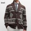 Men's Casual Warm Long Sleeve Shawl Collar Sweaters Buttons Down Cable Knit Cardigan Sweater Fall Winter Loose Fit Chunky Cardigans Outwear for Men
