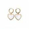 K real gold electroplated silver needle zircon fritillary love earrings light luxury high-end stud earrings retro court style earrings