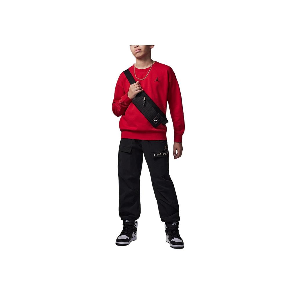 Jordan Flight New Year Transformation Series Knitted Crew Neck Comfortable Long Sleeve Kids Tops Red IF3740-687