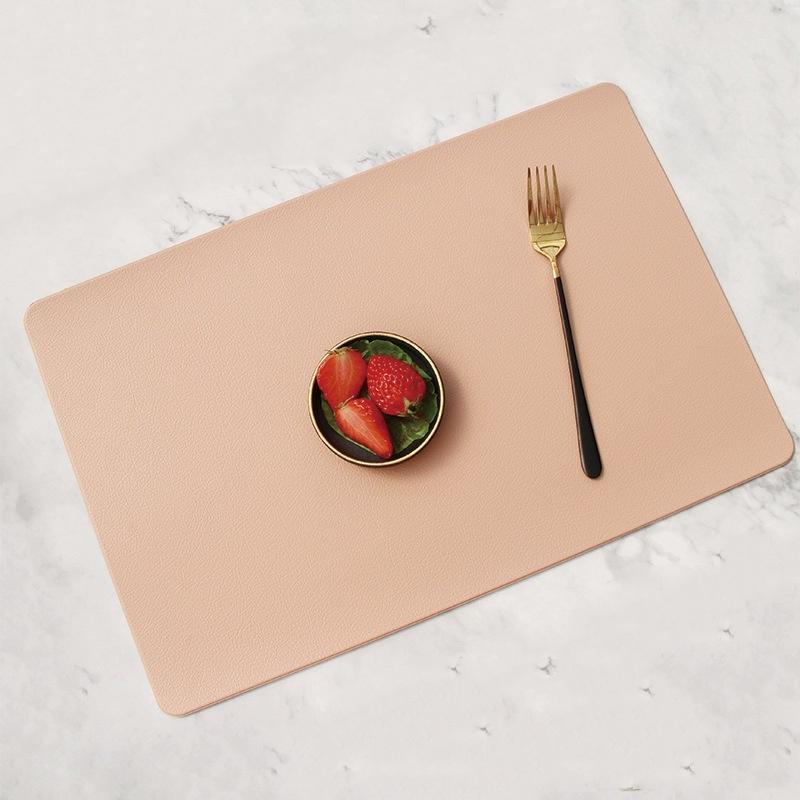 Nordic Household Leather Placemat Hotel Restaurant Western Place Mat Rectangular Waterproof Oil-proo
