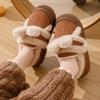 Fashion Women Winter Fluffy Slippers Indoor Warm Shoes Cute Cartoon Ear Soft Fur Anti-slip Female Home Street Daily Walking Cotton Shoes