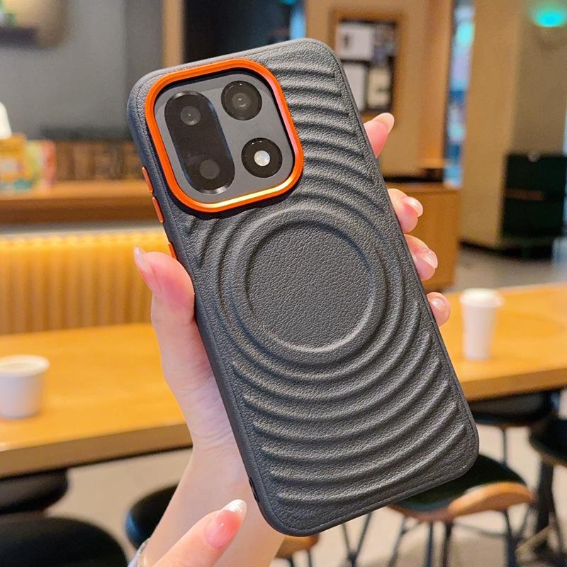Applicable to OnePlus 15T ripple pattern mobile phone case metal button 1 + 15 magnetic case wireless charging 1 plus 15 protective case