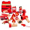 Wooden Traffic Police & Firefighter Role Play Toy Set for Kids Ages 3-6