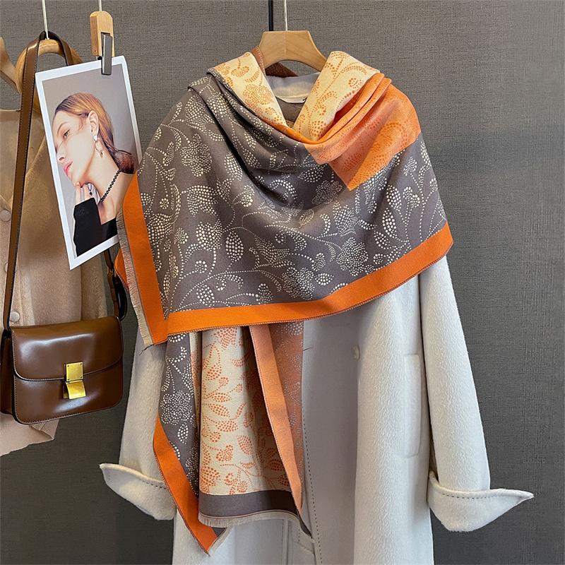 New Luxury Design Winter Cashmere Jacquard Scarves High Quality Women Thicken Wrap Shawl Ladies Pashmina Scarf Poncho Stole