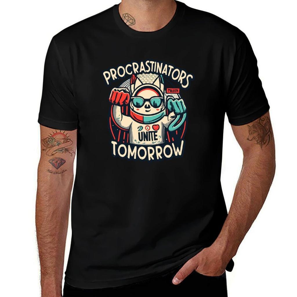 Aufschieber vereinigt euch morgen T-Shirt Lässiges lockeres T-Shirt mit kurzen Ärmeln