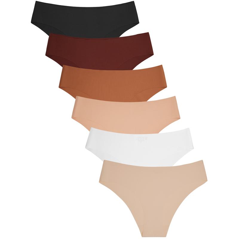 TERMEZY 3Pcs/Lot Sexy No Trace Panties for Women Ice Silk Low Waist Underwear Sports Lingerie G-string Briefs Female Intimates