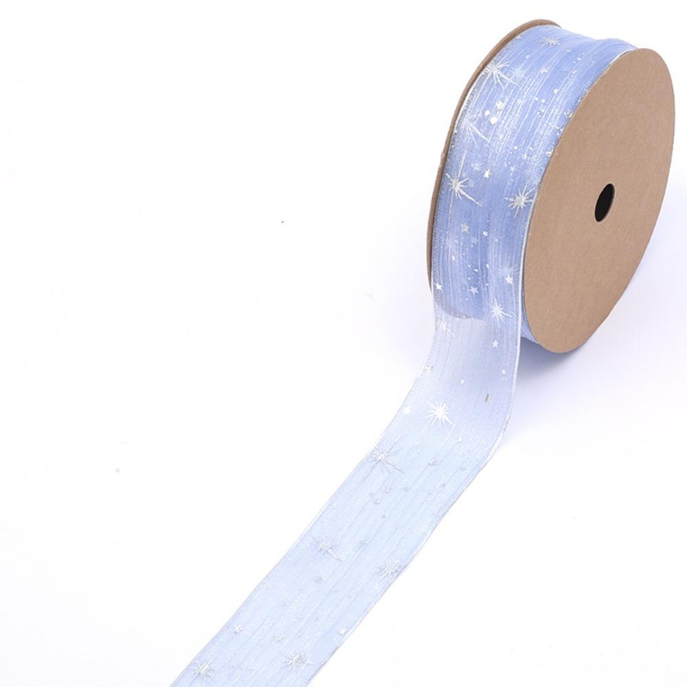New Star Printed Starry Sky Ribbon 25mm Width DIY Gift Bouquet Wrap Ribbon Organza Festive Event Ribbon Cake Decoration