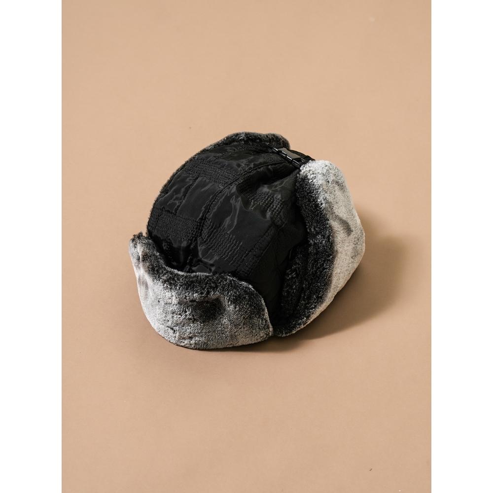 Daiso Fur Padded Brown Hat Black