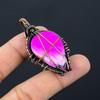 Gorgeous Pink Dendrite Opal Gemstone Jewelry Pure Copper Wire Wrapped Handmade Pendant