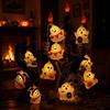 10/20 LED Ghost Decoration String Lights Battery Powered Holiday Decorative Lamp Party Decoration