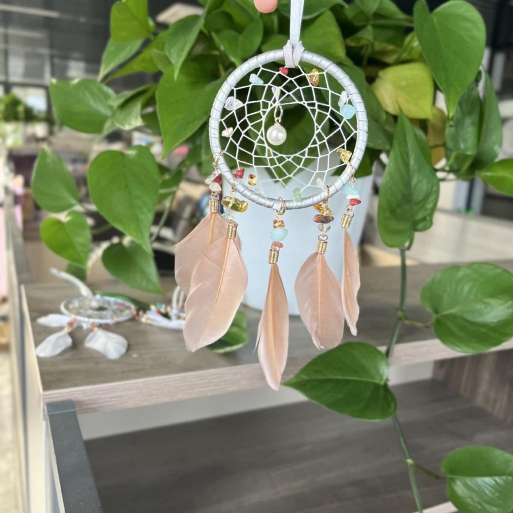 Creative Chicken Feather Dream Catcher for Car, Home, and Bedroom Wall Decoration