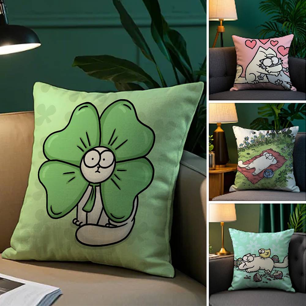 Einfacher Humorvoller Und Lustiger Stil Simons Katze Kissenbezug Komfort Sofa Bett Seidig elegant Unsichtbarer Reißverschluss Dekorative Kissenhülle
