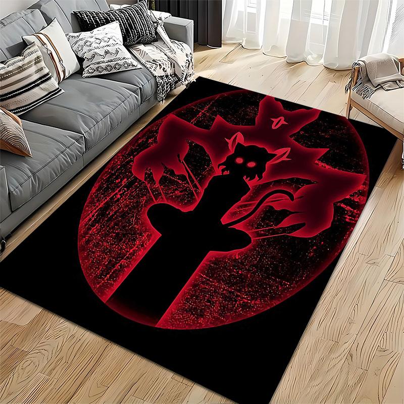 Dark Demon Cat Silhouette Carpet suitable as a non-slip mat for the living room or bedroom sofa