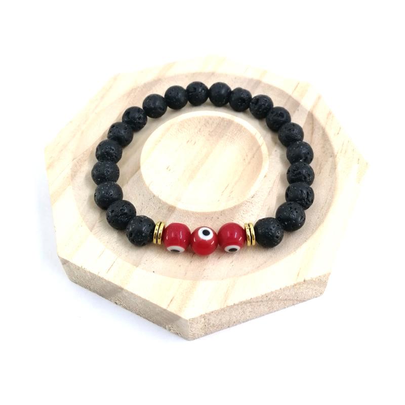 

Noter New Fashion Natural Lava Stone Bracelet For Men 6mm 8mm Lucky Red Howlite Beaded Braslet Gift For Him Pulseria Hombre 19.5cm