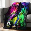 Soccer Player Digital Art Blanket Flannel Blanket Throw Abstract Graffiti Sports Design Soft Cozy Gift Blanket for Bed Sofa