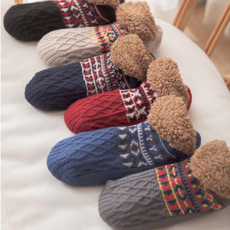 Autumn and Winter Silicone Non-slip Floor Socks Home Warmth Women's Socks Snow Socks Sleep Carpet Hosiery Slippers
