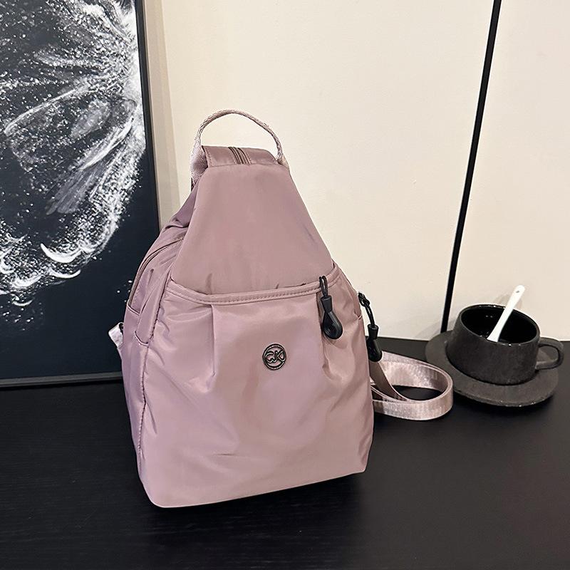 New fashionable women's washed cloth backpack, light and simple breast bag, versatile travel large-capacity commuter bag