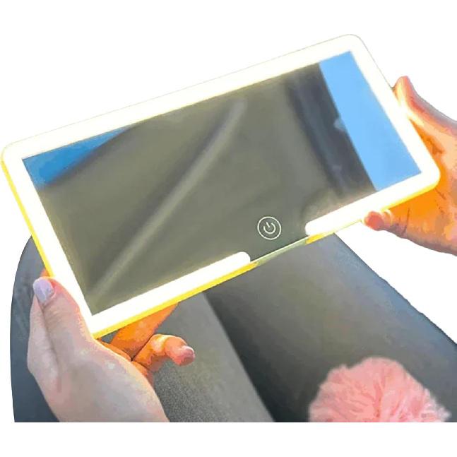 Car Vanity Mirror, Sun Visor Rechargeable LED Car Mirror, 3Modes & 60LEDs, Touch Control Dimmable, White