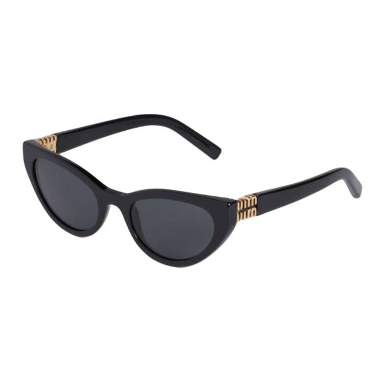 Miu Miu Vertical Logo Acetate Cat Eye Sunglasses Women sunglasses Black SMUA04_E16K_FE08Z_C_054