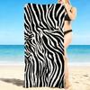 1Pc Abstract Zebra Print Beach Towel, Quick Dry, Multi-Use for Beach Pool Gym Yoga Home Travel, Christmas, Halloween, Xmas Gift M928510