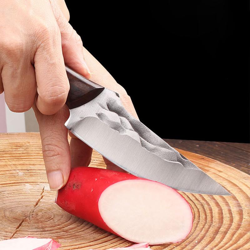 Stainless Steel Kitchen Knife Meat Cleaver Handmade Forged Boning Knife Chef's Knife for Household Wooden Handle Butcher Knife