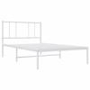 Exclusive House - Metal Bed Frame Without Mattress with White Headboard 75x190cm