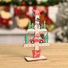 2pcs Wood Desktop Centerpieces Cartoon Christmas Signs Crafts Christmas Tree Ornaments Set  Home