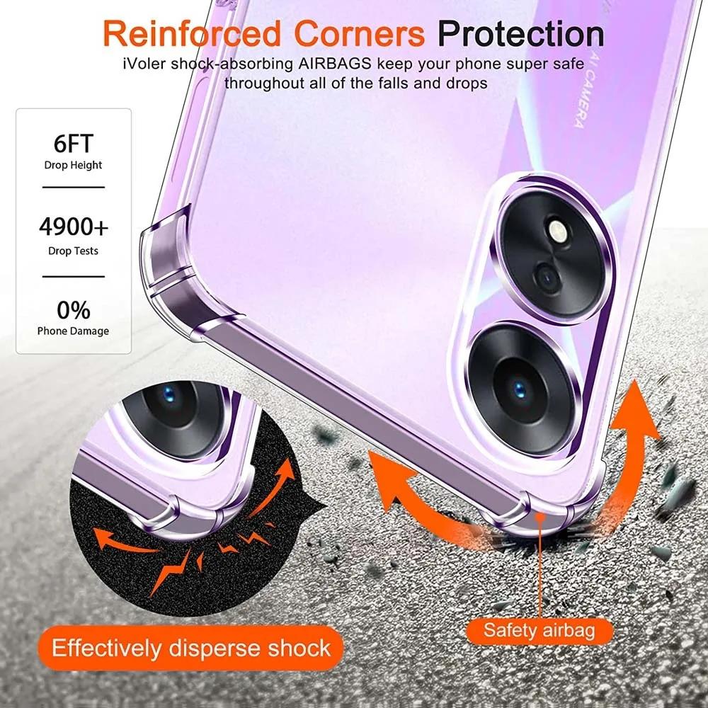 Shockproof Airbag TPU Case for OPPO A60 A79 5G A98 A78 A58 A38 A18 A77 A57 A57S A17 A96 A16 Protective Cover Capa Fundas Coque