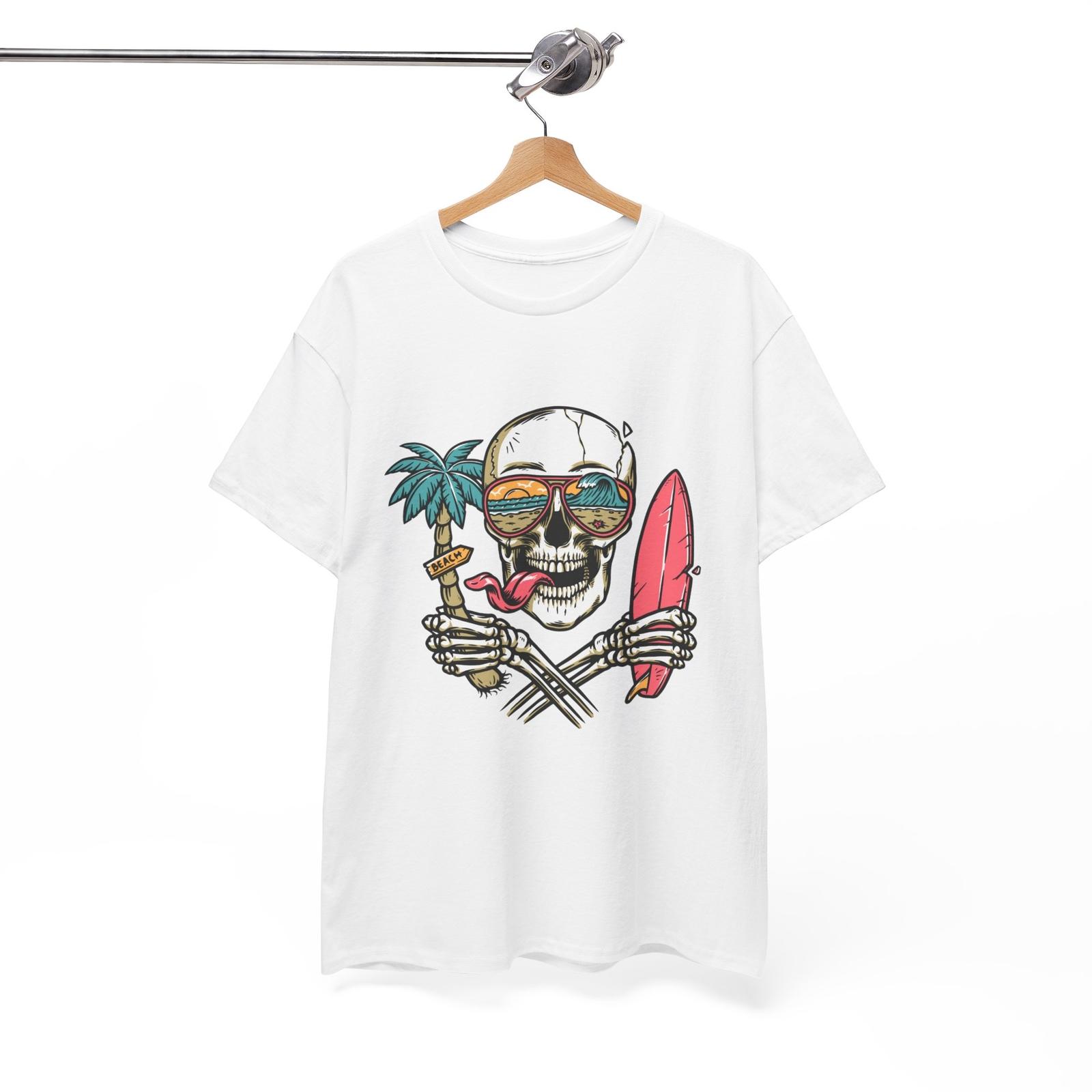 

Unisex crew neck cotton cool skull printed regular fit retro t-shirt S разноцветный
