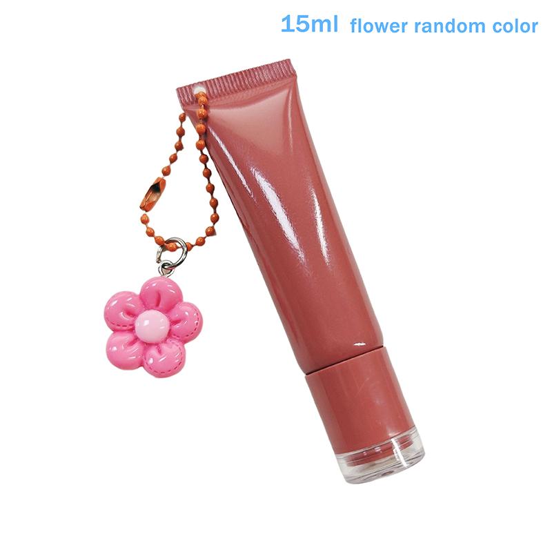 15Ml Empty Lipstick Tube With Keychain Pendant Squeeze Sub-Bottling Refillable Liquid Container Bottle Lipgloss Sample Bottle