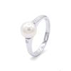 Ring - Pearls & Colors - 8-9 Mm Round - White Pearl - White Gold 375/1000 - AAA+ Quality - Diamond - Woman