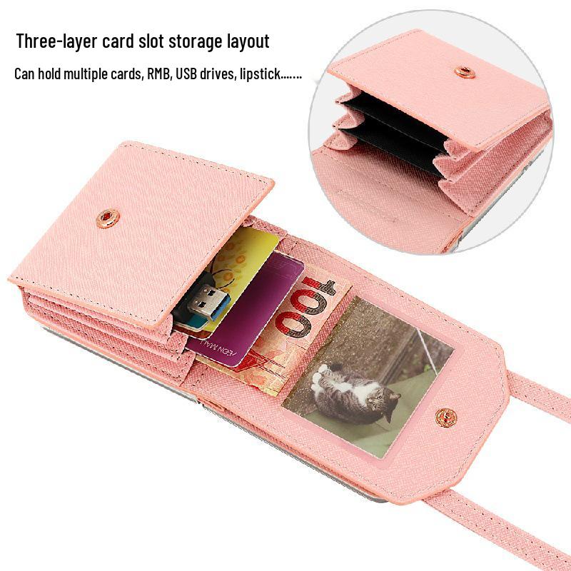 Stylish multi-card slot coin purse/phone case for Samsung Z Flip7, drop-proof, foldable, anti-lost, includes long crossbody strap.
