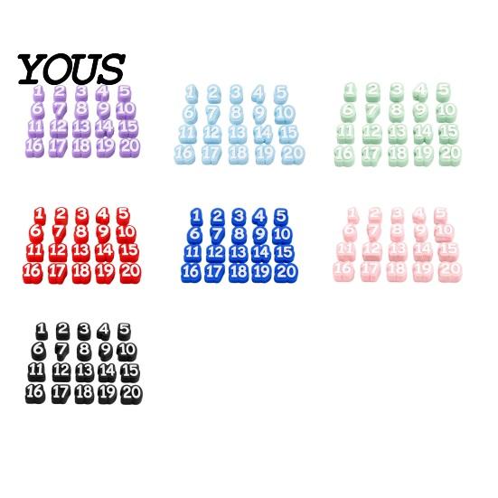 Teacher Classroom Organization Supplies 20 Pcs 1-20 Numbered Pencil Toppers, Reusable Labels Toppers Set for Teachers, Tracking Markers