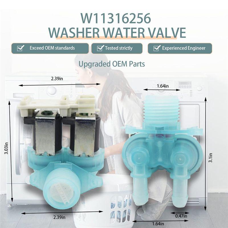 A84E-Durable W11036930 Washing Machine Water Valve W11316256 W11316256cm, AP6835737, PS12711564, EAP12711564 For Reliable Operat