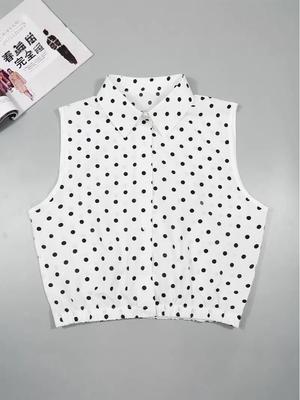 Women's Polka Dot Fake Collar Vest Style - Decorative White Thin Collar for Spring, Summer & Autumn