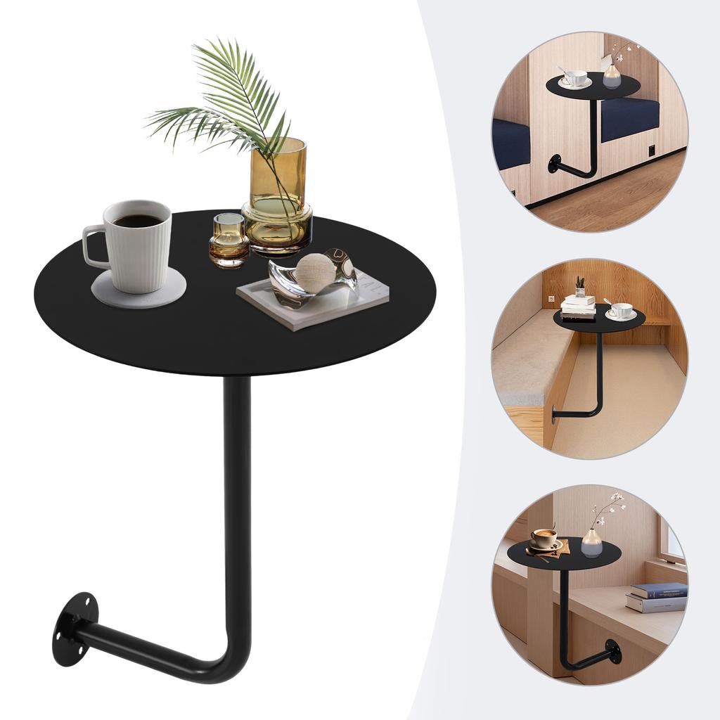 Black Round Iron Coffee Table,Wall Mounted Bar Table 35*45cm/40*45cm for Bars,Home Kitchens