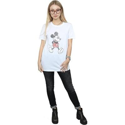 Camiseta feminina/senhora andando Mickey Mouse algodão namorado