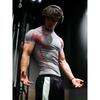 New Sports Printed Short Sleeved Seamless Design Shirt, Fitness T-shirt Suitable for Gym Running Muscles