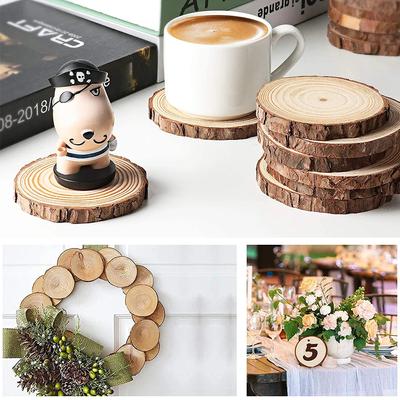 7/9/10/12 εκ. Φυσικό πεύκο Στρογγυλό Ημιτελές Ξύλο Φέτες Κύκλοι με Δίσκοι Κορμού Φλοιού Δέντρου DIY Crafts Wedding Party Painting Coaster