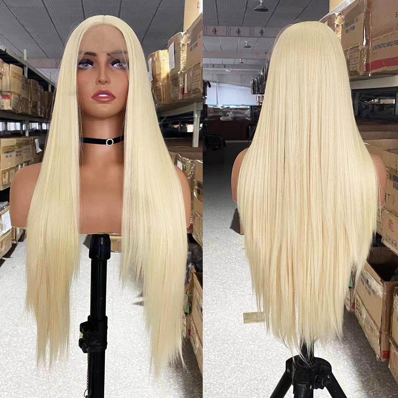 

AIMEYA Burgundy Lace Front Wig Heat Resistant Synthetic Long Straight Wig for Black Women Natural Hairline Daily Used Cosplay (as the picture,18inches&Lace Front)