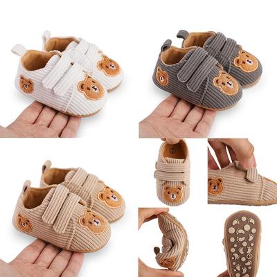 Gami Le Cartoon Bear Baby Shoes with Rubber Soles, 3-12 Months, Indoor Spring & Autumn Learning Shoes.