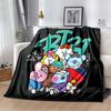 2026 Nuova Collezione Cartoni Animati Anime BT21 Adorabile Coperta Ultra Morbida per Bambini Coperta da Divano Perfetta per Viaggi Divani Picnic