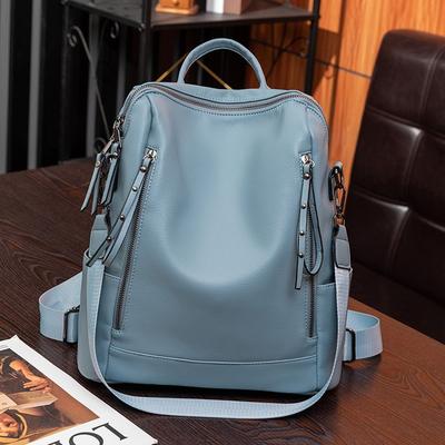 Bolsa de ombro feminina nova moda versátil saco de livro de couro macio lazer viagem mochila multiuso