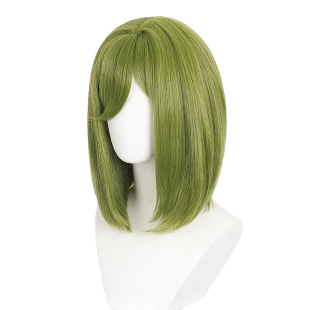 Women Cosplay Wig Green Short Hair Heat Resistant Halloween Party Prop Cosplay Women