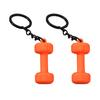 2Pcs Keychain Pendant Zinc Alloy Texture Dumbbell Charm Lightweight Portable Key Holder Backpack Bag Accessory