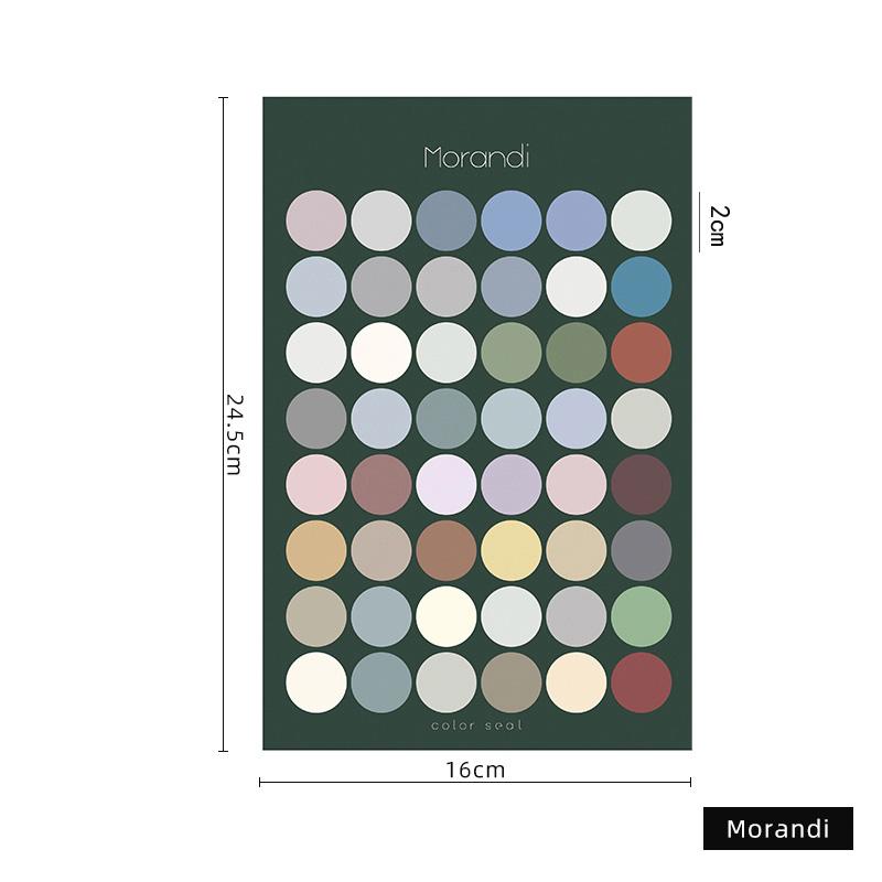 1 Sheets Retro Diary Decoration Sticker Stationery Morandi Postmark Dot Sticker Diy Journal Planner