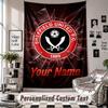 Wall Hanging Tapestry With Custom Name & Text, Sheffield United FC Decorative Tapestry For Bedroom
