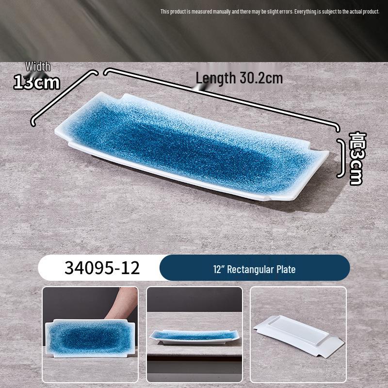 Melamine Rectangular Plate for BBQ, Grilled Meats, Cold and Fried Dishes