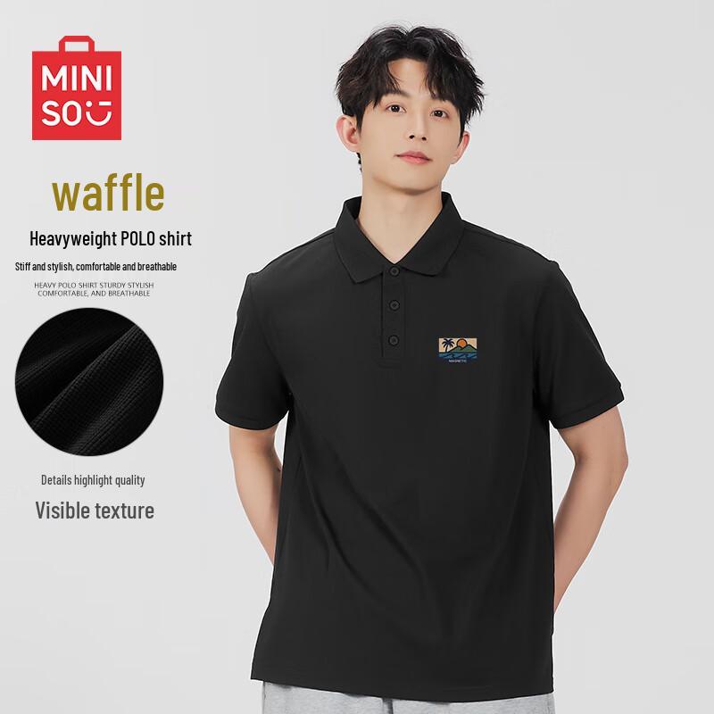 MINISO Мужская летняя вафельная рубашка-поло 3XL
