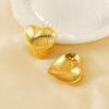 Gold Striped Earrings Stainless Steel Ear Studs Geometric Striped Ear Jewelry Suitable for Fashionable Teens Present